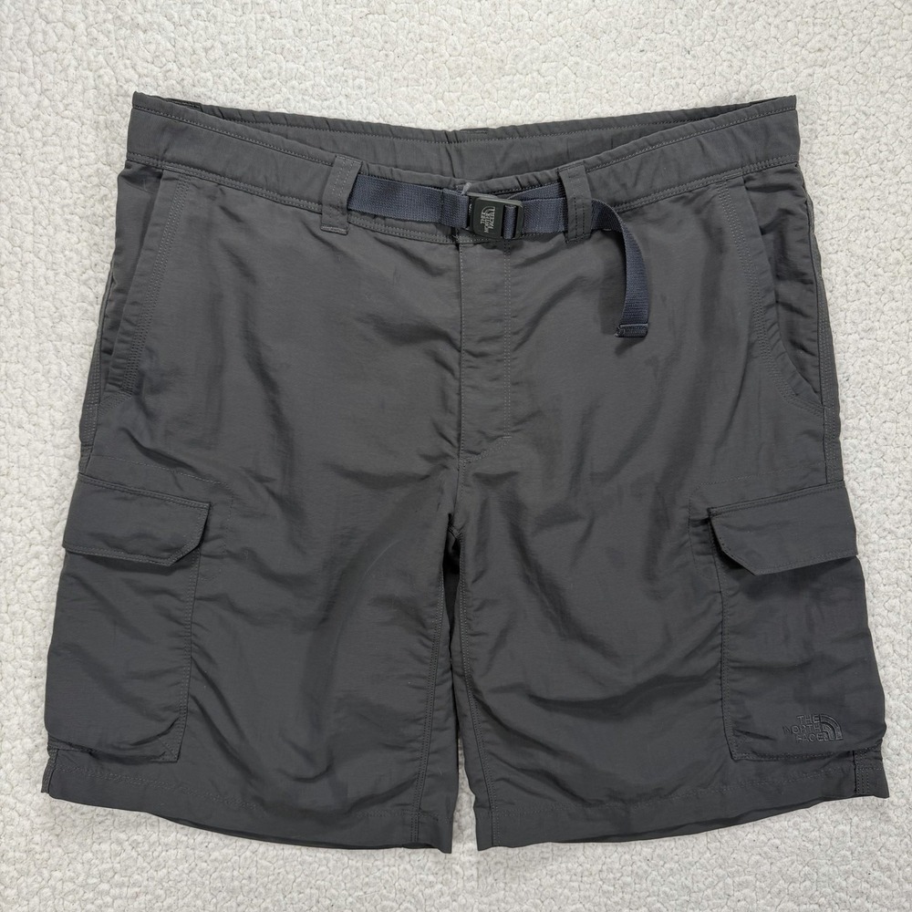 The North Face Shorts Mens 38 Gray Nylon Cargo Belted‎ Hiking Outdoor Gorpcore
